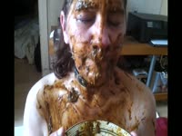 Scat whore eats her own shit